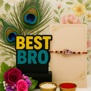 Best Bro Showpiece Rakhi Gift Set with Designer Rakhi, & Roli Chawal | Raksha Bandhan Special