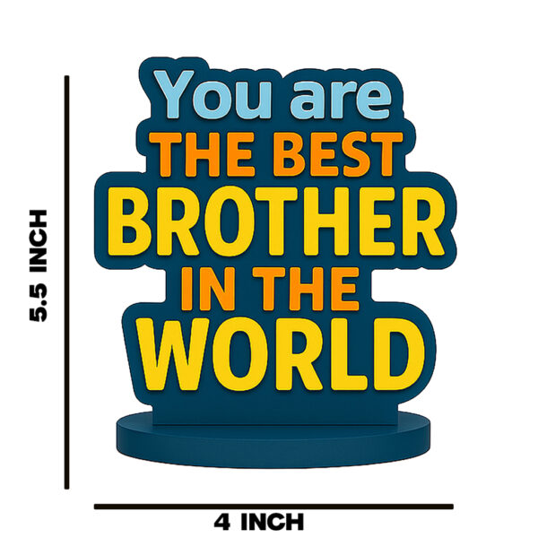 Best Brother in the World Rakhi Gift Set with Cute Rakhi, Standee & Roli Chawal | Raksha Bandhan Special - Image 2