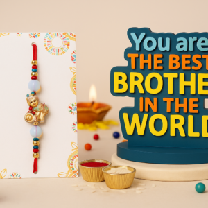 Best Brother in the World Rakhi Gift Set with Cute Rakhi, Standee & Roli Chawal | Raksha Bandhan Special